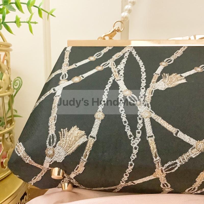 《Judy’s 小舖》南山鎖 加大法棍包口金包 腋下包 送珍珠鍊+o字鍊 現貨手機包手提包斜肩包宴會包ins-細節圖5