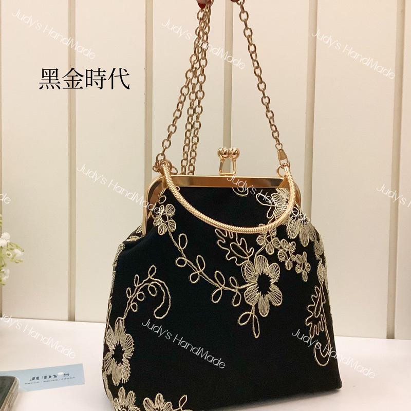 Judy’s 小舖》青花瓷黑金時代 直式手機包口金包旗袍包  附提手送鍊 復古優雅宮廷風氣質典雅旗袍包-細節圖3