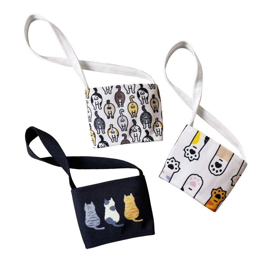 【安迪寢具】貓咪背影環保飲料提袋 環保杯套 手搖杯飲料袋 企業贈品 派對禮品 婚禮小物 寵物店禮品 禮品 畢業禮-細節圖3