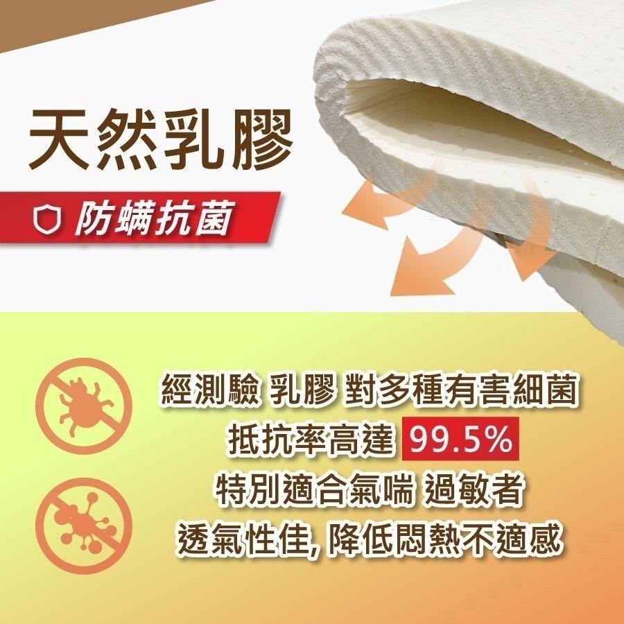 【安迪寢具】天然乳膠床墊 乳膠床墊 10cm 一體成形床墊 雙人乳膠床墊 抗菌床墊 乳膠床墊單人 宿舍床墊-細節圖4