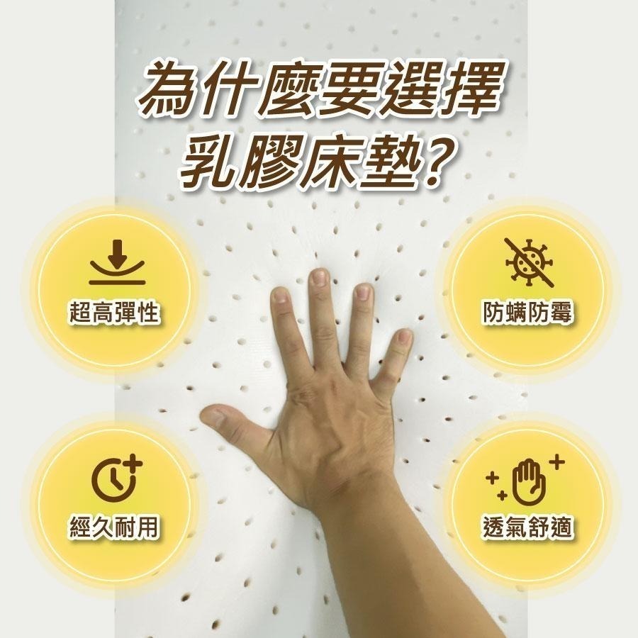 【安迪寢具】天然乳膠床墊 乳膠床墊 10cm 一體成形床墊 雙人乳膠床墊 抗菌床墊 乳膠床墊單人 宿舍床墊-細節圖5