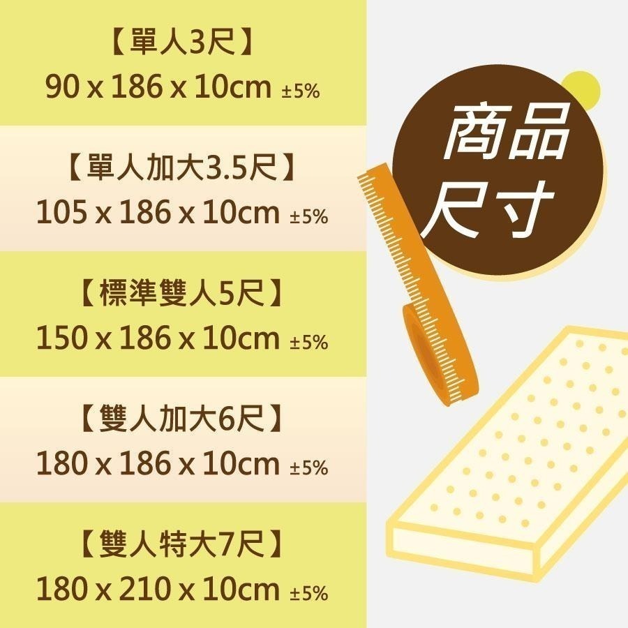 【安迪寢具】天然乳膠床墊 乳膠床墊 10cm 一體成形床墊 雙人乳膠床墊 抗菌床墊 乳膠床墊單人 宿舍床墊-細節圖8