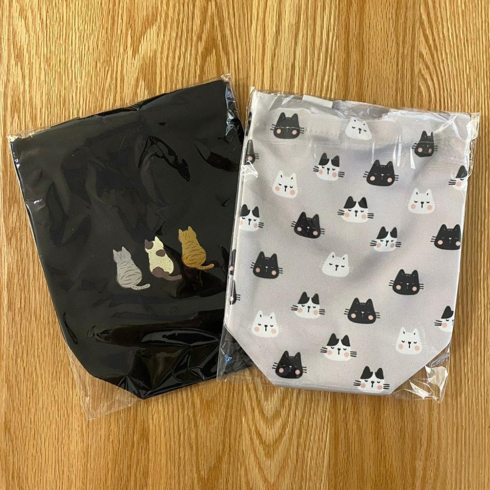 【安迪寢具】冰壩杯提袋 帆布水壺提袋 貓咪 環保飲料提袋 貓 水瓶袋 可愛帆布袋 客製化 交換禮物 婚禮小物-細節圖6