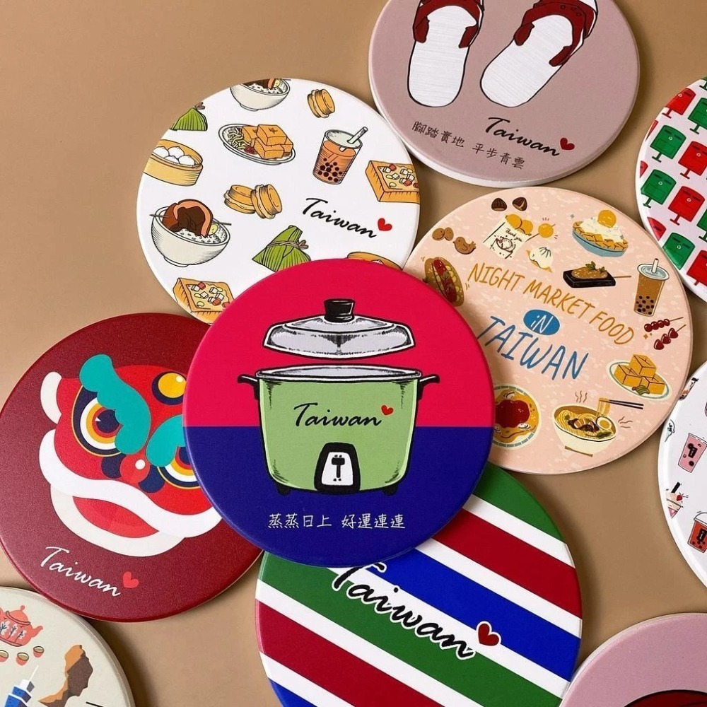【安迪寢具】台灣特色 吸水杯墊 矽藻土杯墊 觀光禮品 台灣小吃 珍珠奶茶 買菜袋 交換禮物 抽獎 尾牙 畢業禮 禮品-細節圖4