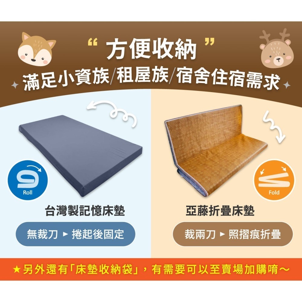 【安迪寢具】台灣製記憶床墊 單人床 雙人床 雙人加大床 透氣不悶熱 吸濕排汗表布 折疊床墊 露營床墊 附收納提袋 床墊-細節圖10
