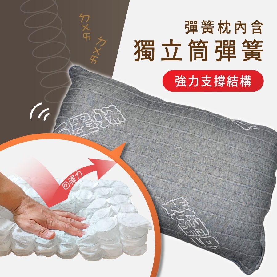 【安迪寢具】石墨烯枕 獨立筒枕 台灣製枕 透氣枕 石墨烯 飯店枕 助眠枕 枕心 防螨枕 水洗枕 枕頭 民宿枕 獨立筒枕-細節圖5