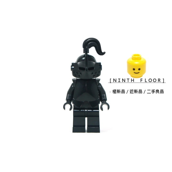 【Ninth Floor】LEGO Castle 樂高 城堡 黑騎士 自組 黑羽毛 可掀盔 新版黑盔甲 全黑素體 騎士-細節圖2