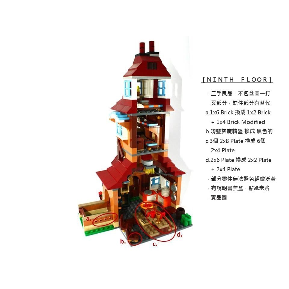 【Ninth Floor】LEGO Harry Potter 4840 樂高 哈利波特 衛斯理家 陋居-細節圖3
