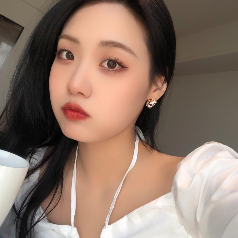 台灣現貨⚇銀針⚇耳夾⚇兔子甜酷風撞色滴油小兔子耳釘圓圈鏤空愛心耳環  Justlikepig就愛豬飾品🐷-細節圖8