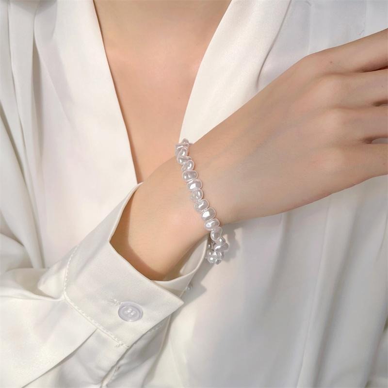 台灣現貨⚇項鍊⚇巴洛克項鏈 法式不規則異形珍珠手鏈女氣質手鐲手鍊珍珠項鍊 Justlikepig就愛豬飾品🐷-細節圖8