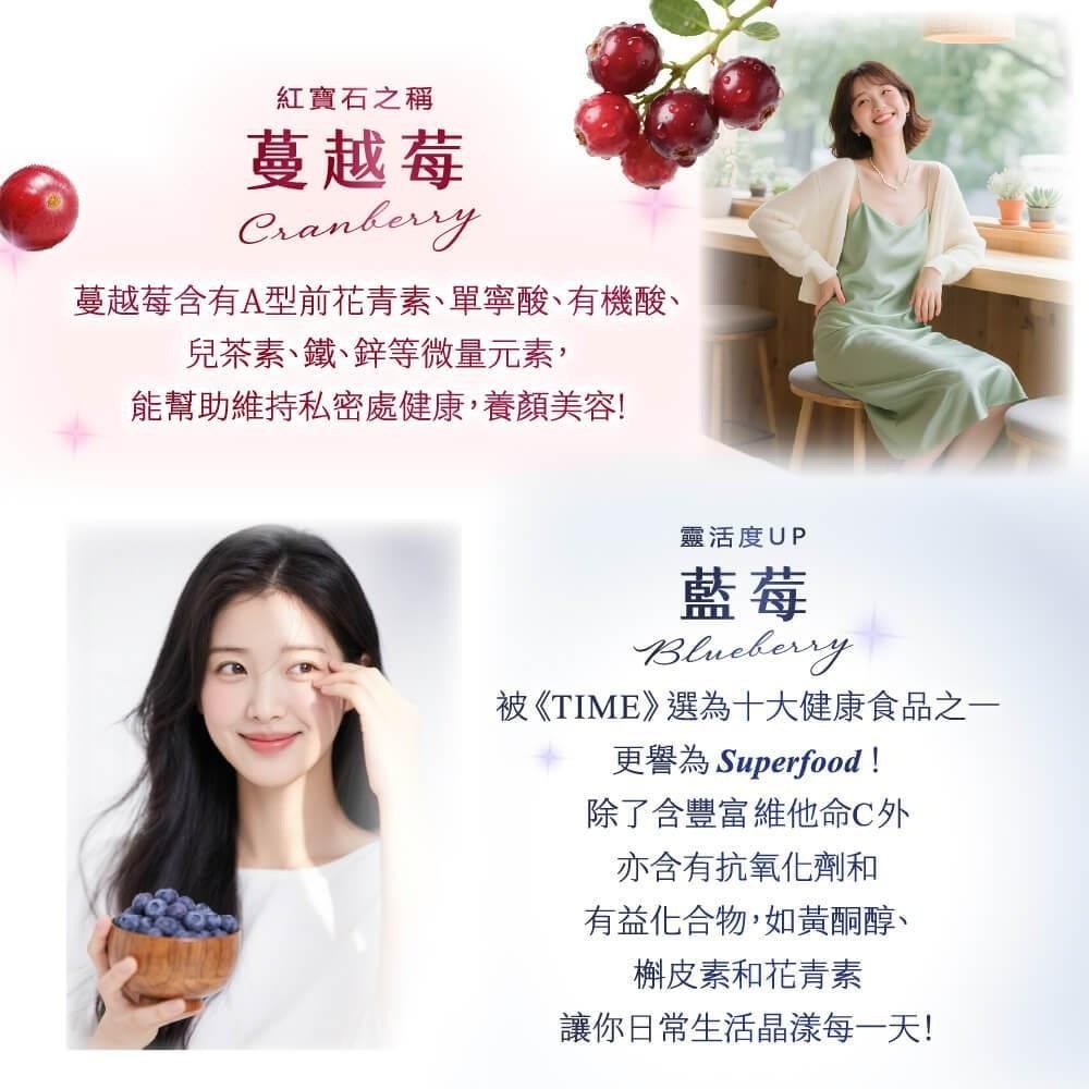 2瓶特價3060~【蔓越莓亮妍飲】含藍莓私密配方_Salus百年品牌德國原裝進口_私密處健康守護~蔓越莓*藍莓*有感變美-細節圖4