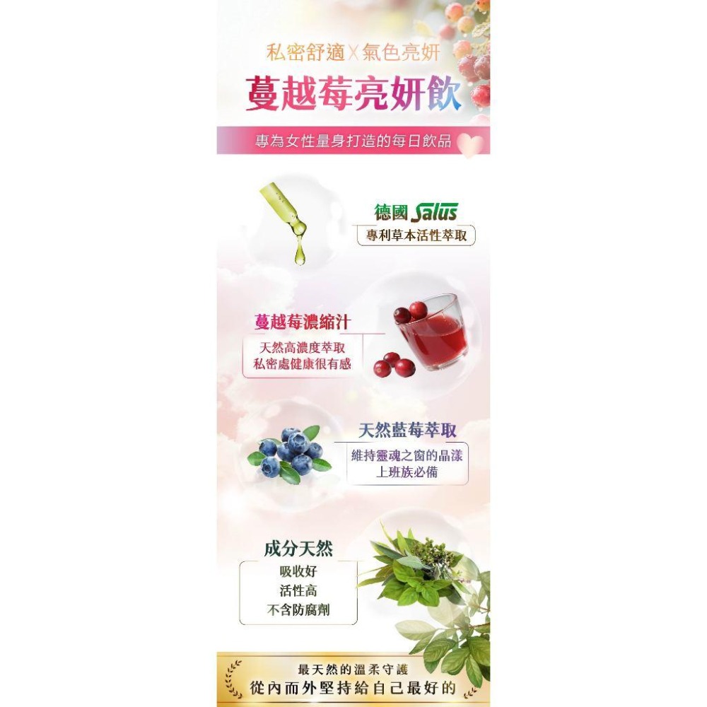 原花青素守住私密健康~蔓越莓亮妍飲_含藍莓私密配方_5瓶超值優惠6750~Salus百年品牌德國原裝進口，提升日常防護-細節圖4