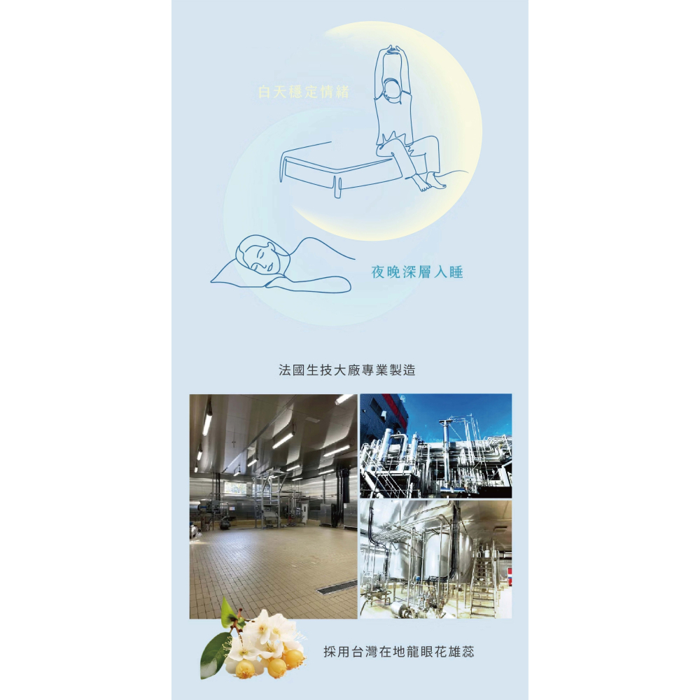 2瓶特價2856~長青寶 舒益眠PLUS 原價1680，六大完整成分互相協力~有效在白天穩定情緒，夜晚能深層入睡-細節圖5