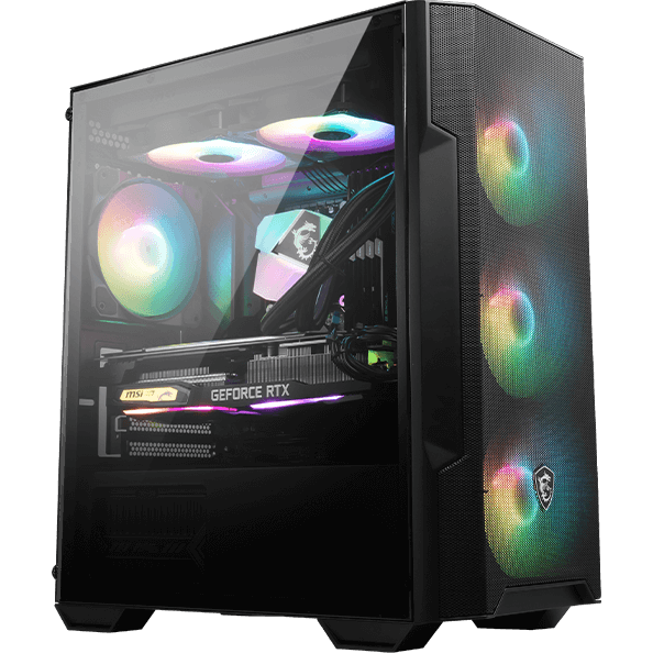 【MSI 微星】電競遊戲電腦主機機殼 FORGE M100R｜內建4風扇ARGB燈效｜側透網孔強散熱｜桌機 組裝 保固-細節圖2