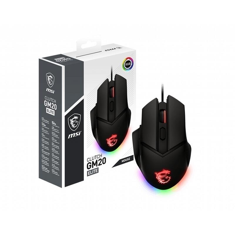 【MSI微星】電競遊戲必備桌機電腦滑鼠｜CLUTCH GM20 ELITE (手感配重/RGB)-細節圖3