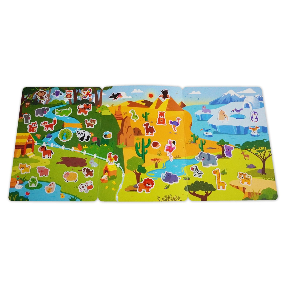 💛全新現貨💛《京采文教》創意好玩大場景果凍貼紙書：動物樂園果凍貼💖小小孩💖-細節圖4