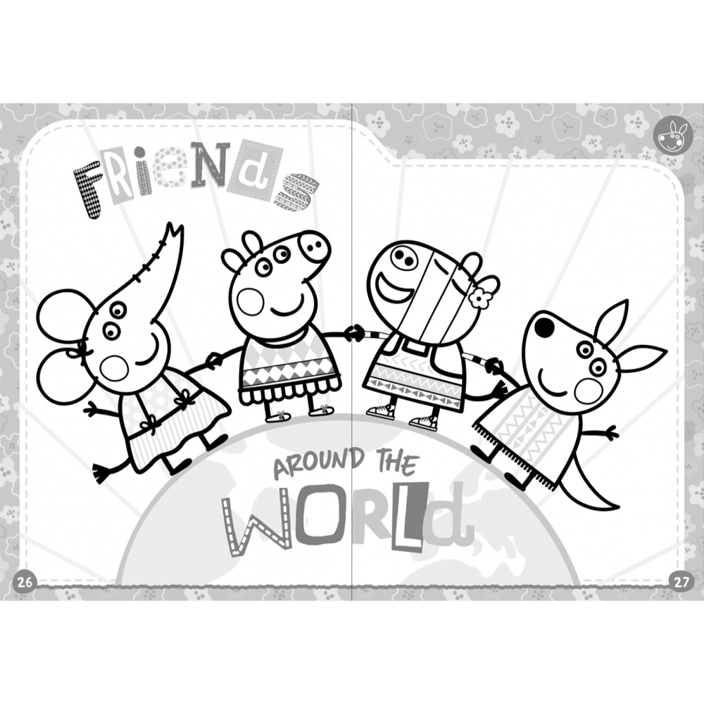 💛全新現貨💛《京甫》粉紅豬小妹 8色花瓣蠟筆畫─遊樂篇💖小小孩💖-細節圖3