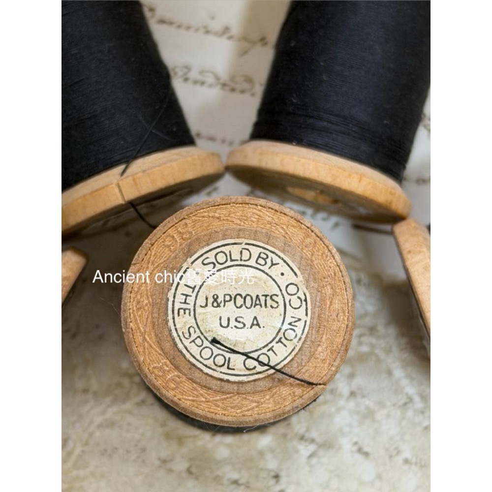 美國J&P COATS古董木線軸｜指尖修復的溫潤｜百年精緻雕紋標籤｜手作慢縫老線-細節圖2