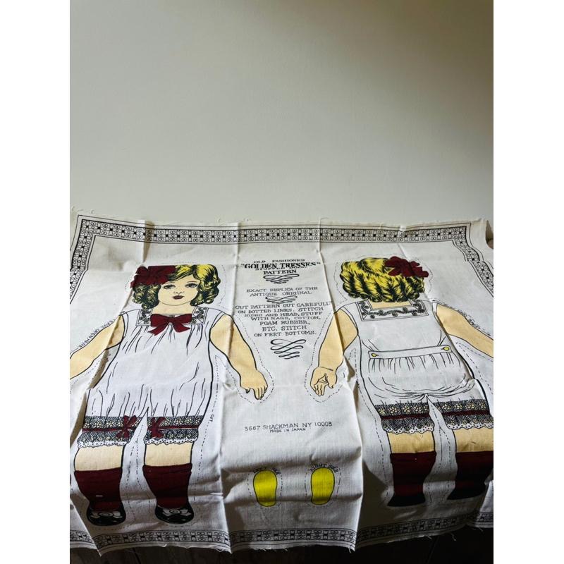 復古風日本手作拼布古董娃娃玩偶pattern版型布55*70cm-細節圖4
