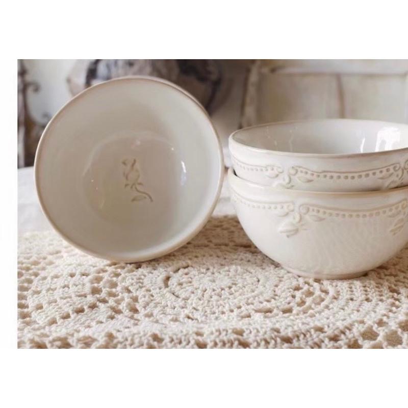 法式優雅玫瑰立體紋湯飯碗/湯匙餐具置盤(特價商品)-細節圖2