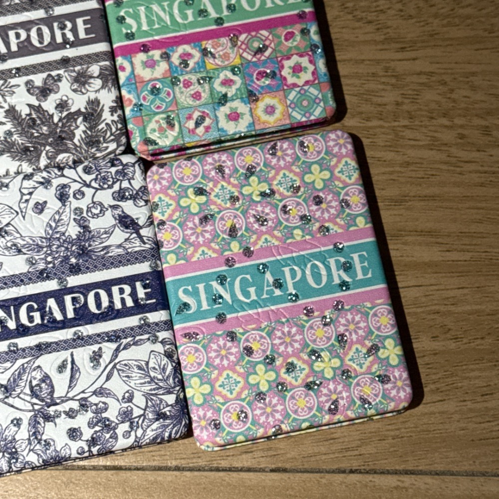 新加坡異國風圖騰隨身鏡 鏡子 化妝鏡子 特殊圖騰 花卉隨身鏡 造型鏡子 新加坡帶回 限定 收藏 送禮 對折鏡 口袋鏡子-規格圖1