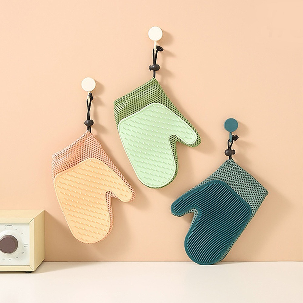 E.City_貓狗寵物多功能雙面按摩梳毛手套2入(3253) 【台灣商家，現貨為主】-細節圖2