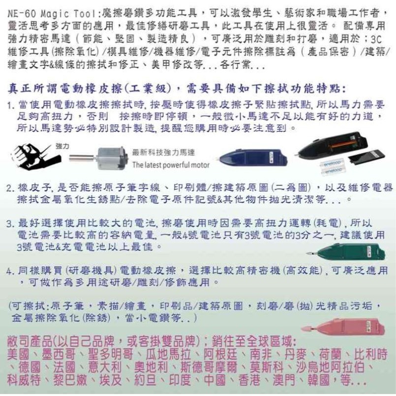 【現貨】【MIT陸大工業】工業用魔擦磨鑽~多功能電動研磨機/電動橡皮擦/磨甲機(附變壓器+風扇)-細節圖5