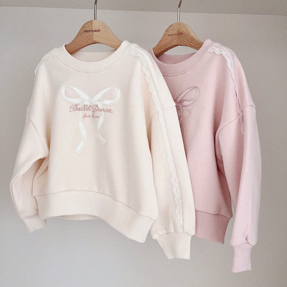 正韓童裝 現貨韓製 春天刺繡蝴蝶結衛衣 隔天出貨-細節圖5