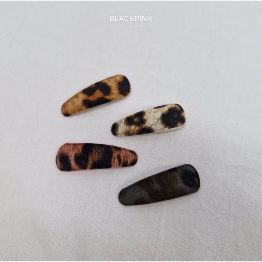 現貨 隔天出貨 韓製豹紋高質感短絨髮夾 一組四入-細節圖2