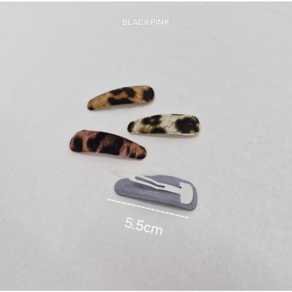 現貨 隔天出貨 韓製豹紋高質感短絨髮夾 一組四入-細節圖4