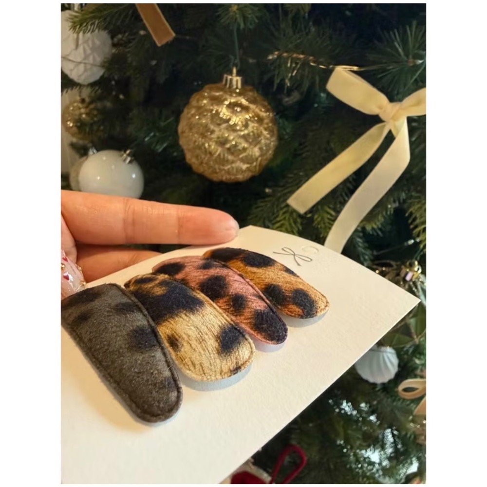 現貨 隔天出貨 韓製豹紋高質感短絨髮夾 一組四入-細節圖8