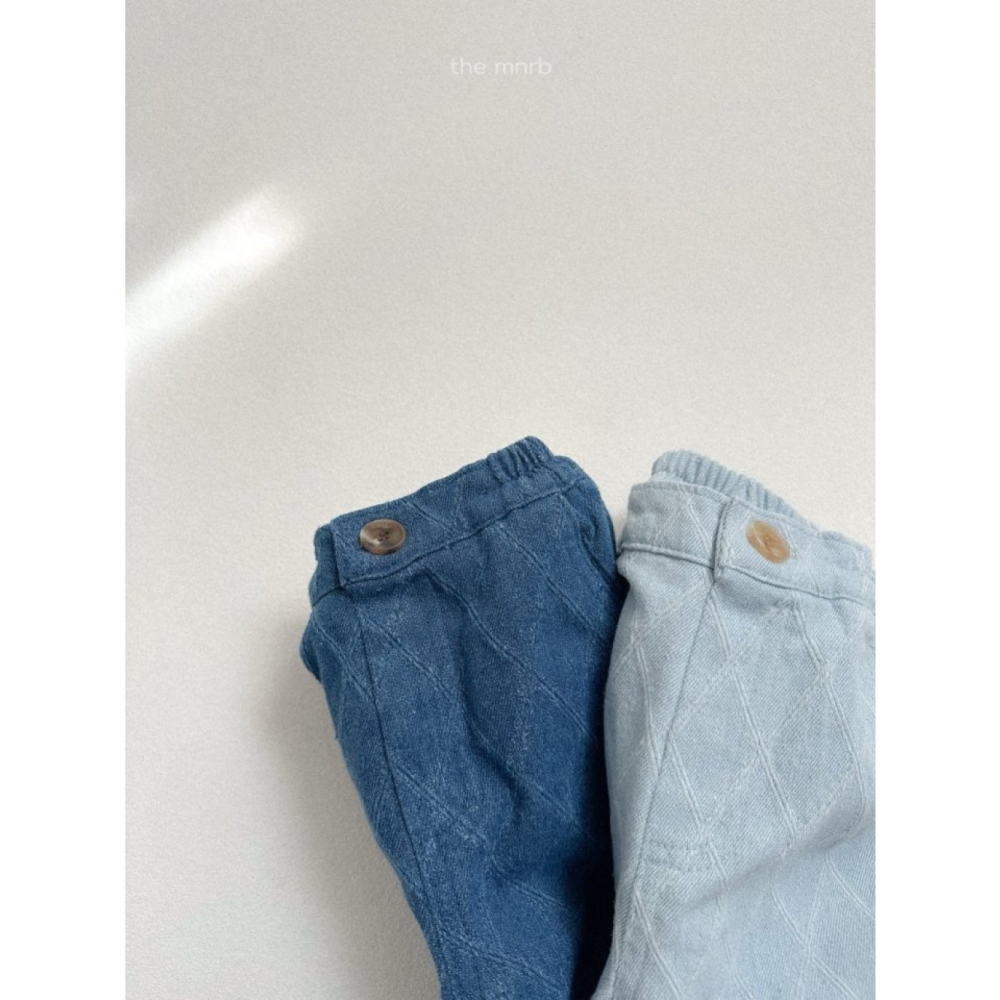 正韓童裝 韓製 mnrb 質感舒適菱格紋牛仔褲-細節圖10