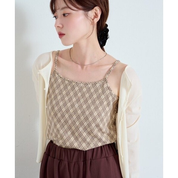 ‎꒰ 日本 kastane ꒱ؘ 格紋小背心 附胸罩-細節圖6