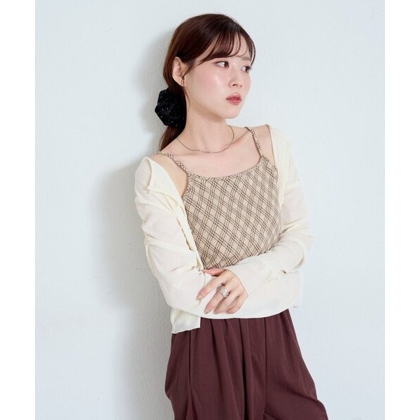 ‎꒰ 日本 kastane ꒱ؘ 格紋小背心 附胸罩-細節圖8