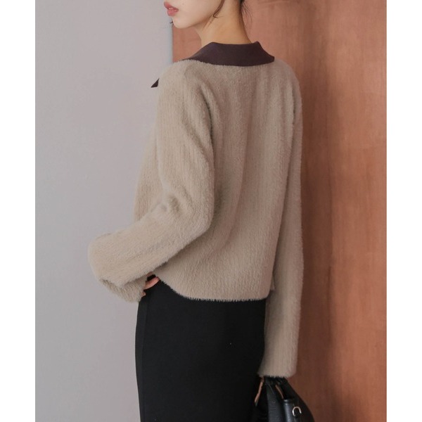 ‎꒰ 日本 SUGAR BISKET ꒱ؘ 毛絨針織開襟衫-細節圖4