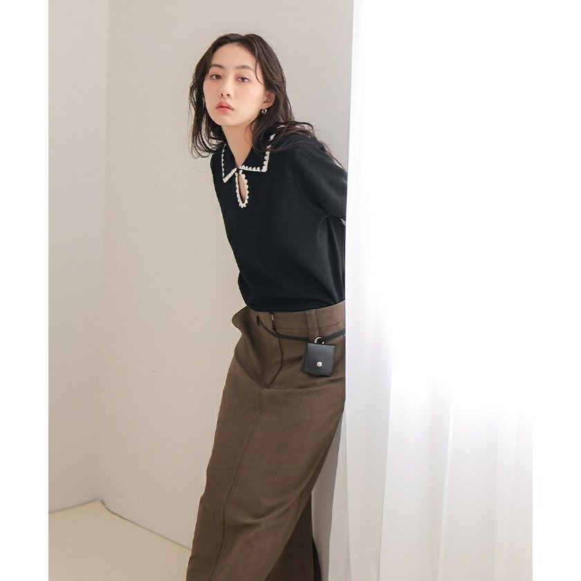 ‎꒰ 日本選品 ꒱ؘ 花邊針織Polo衫-細節圖2