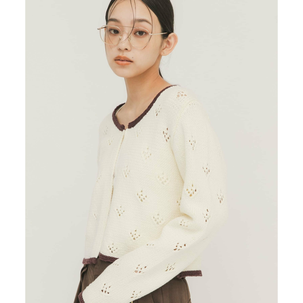 2026 春夏新品‎ ꒰ 日本 KBF ꒱ؘ 簍空花花開襟衫-細節圖7