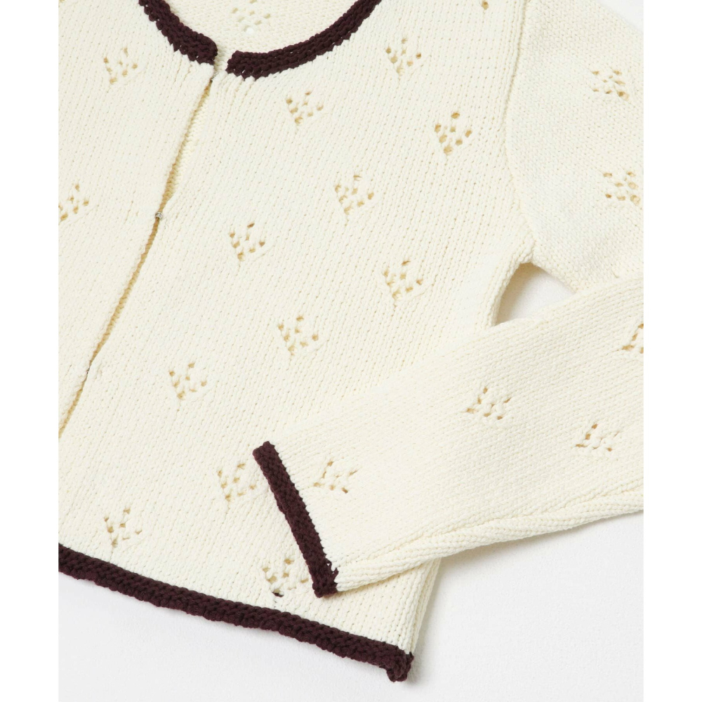 2026 春夏新品‎ ꒰ 日本 KBF ꒱ؘ 簍空花花開襟衫-細節圖8