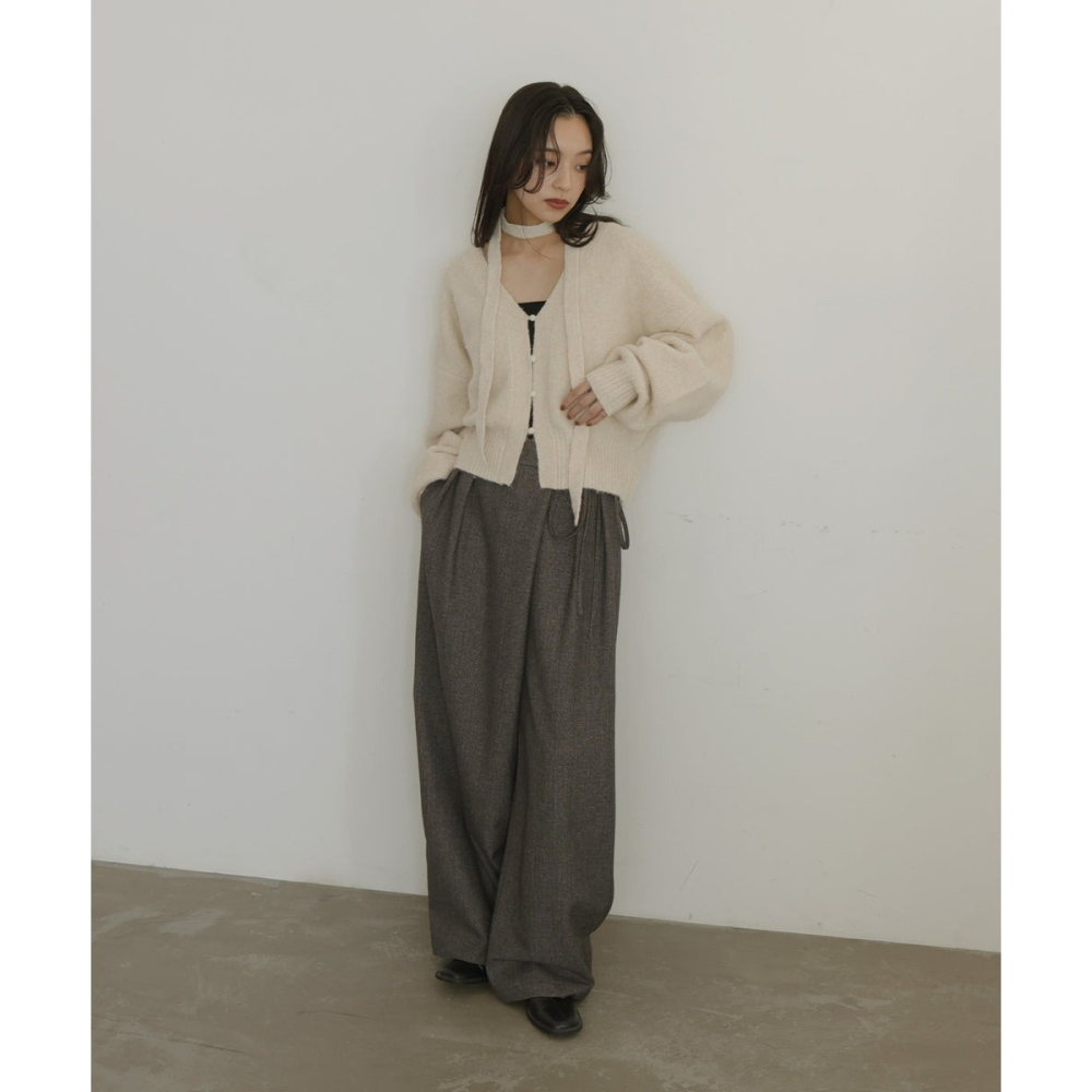 ‎꒰ 日本 hellam ꒱ؘ 附綁帶針織開襟衫-細節圖3