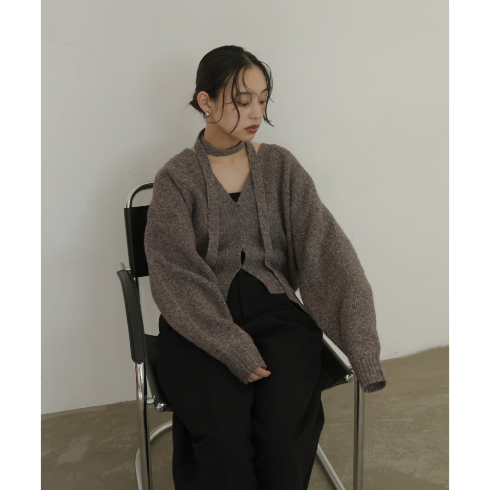 ‎꒰ 日本 hellam ꒱ؘ 附綁帶針織開襟衫-細節圖7