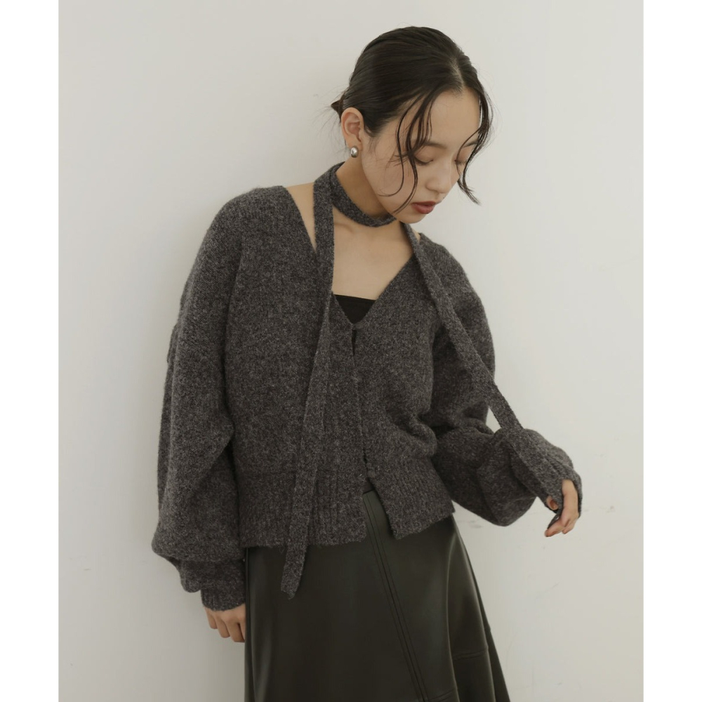 ‎꒰ 日本 hellam ꒱ؘ 附綁帶針織開襟衫-細節圖8