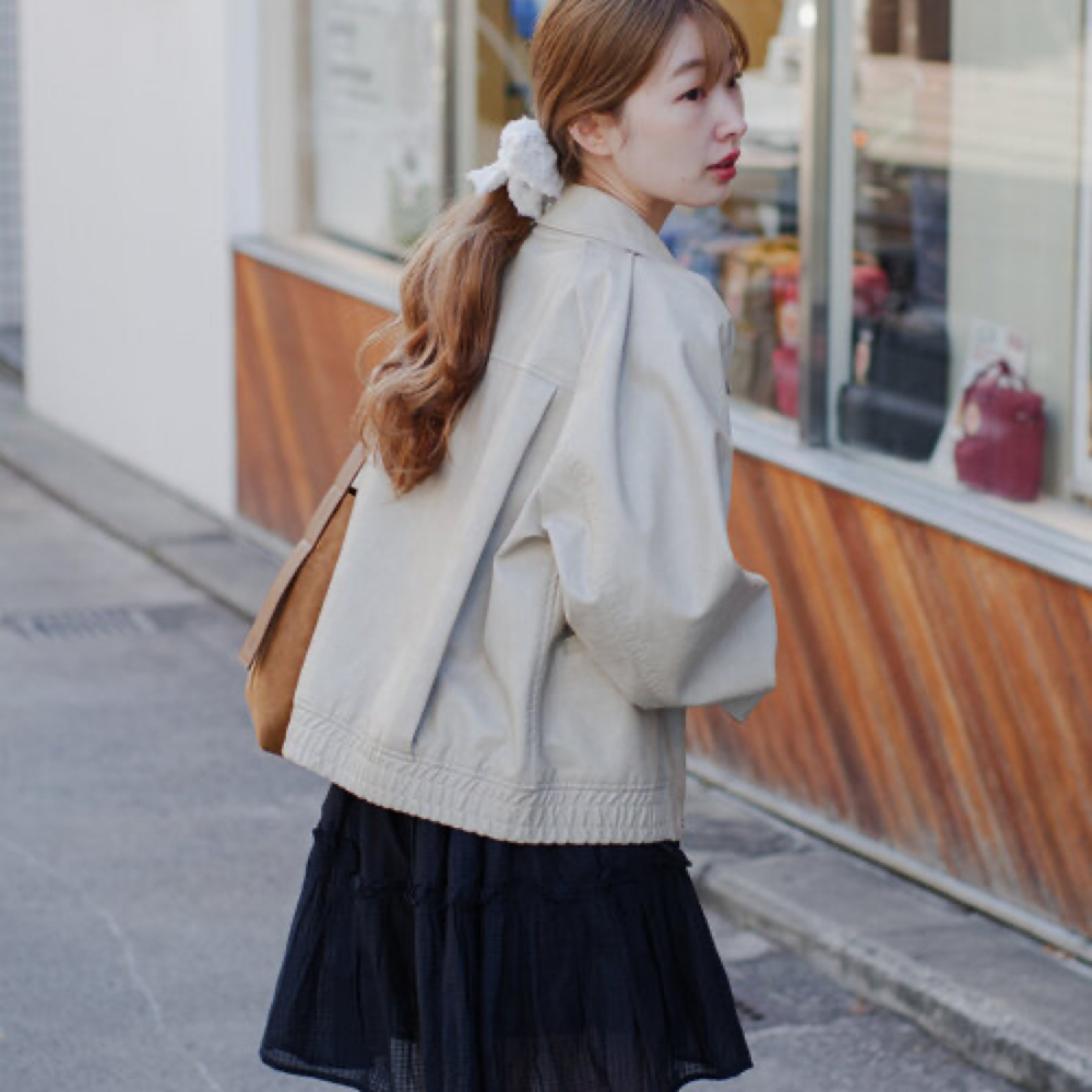 ‎꒰ 日本 kastane ꒱ؘ 短版皮夾克-細節圖3