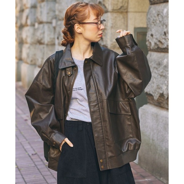 ‎꒰ 日本 MONO-MART ꒱ؘ 復古皮夾克外套-細節圖8