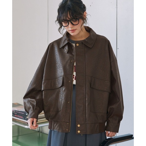 ‎꒰ 日本 MONO-MART ꒱ؘ 復古皮夾克外套-細節圖10