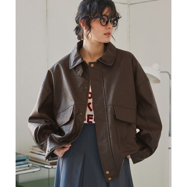 ‎꒰ 日本 MONO-MART ꒱ؘ 復古皮夾克外套-規格圖11