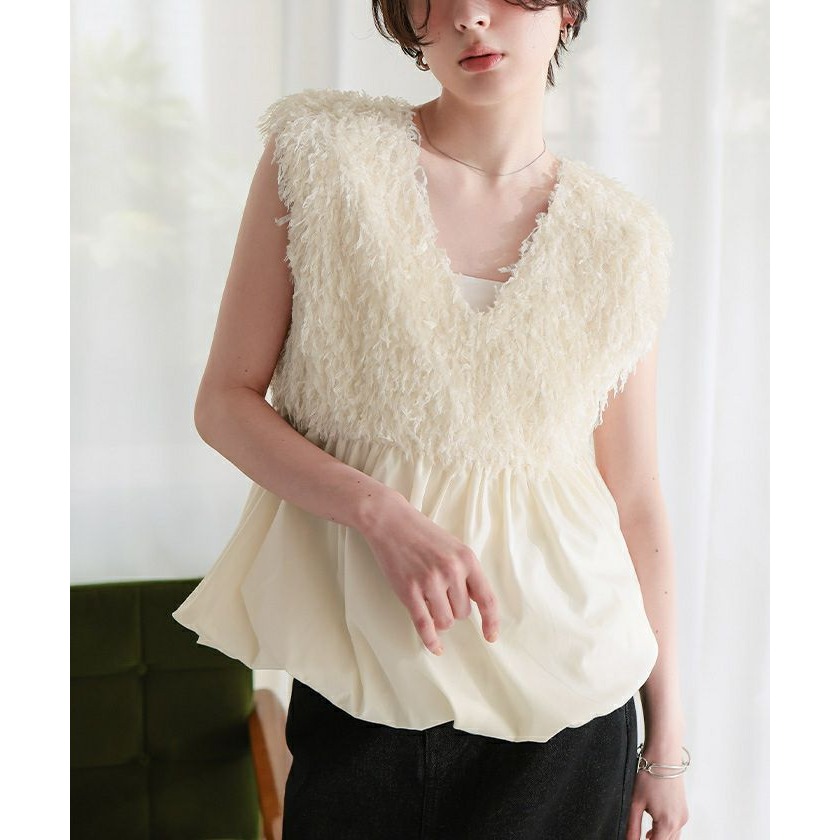 ‎꒰ 日本 3 月新品 ꒱ؘ 前後2way 羽毛上衣 / 背心-細節圖2