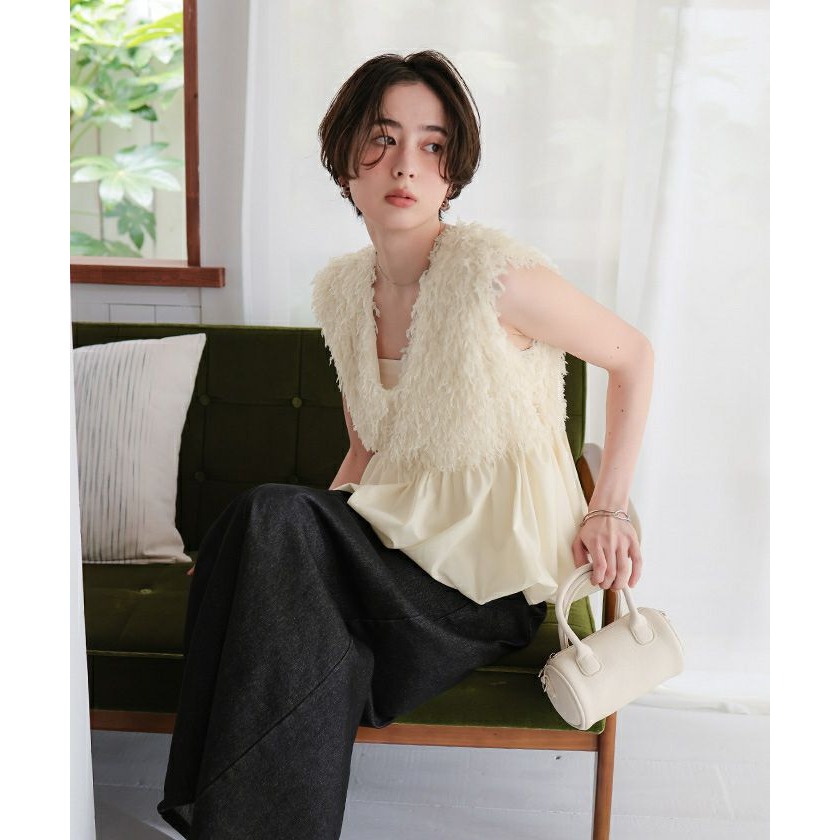 ‎꒰ 日本 3 月新品 ꒱ؘ 前後2way 羽毛上衣 / 背心-細節圖8