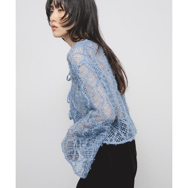 ꒰ 日本KBF ꒱  羽毛網狀開襟衫-細節圖9