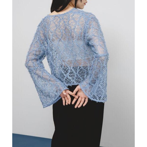 ꒰ 日本KBF ꒱  羽毛網狀開襟衫-細節圖10