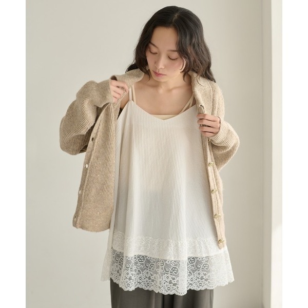 ‎꒰ 日本 apres jour clair ꒱ؘ 蕾絲吊帶背心-細節圖5